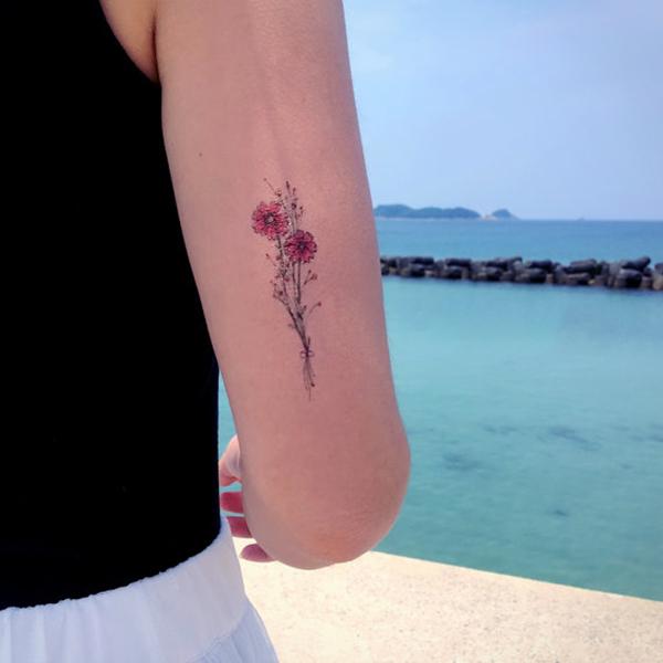 600x600 Delicate Floral Tattoo Watercolor Flower Tattoo Shop Hk Hong Kong - Watercolor Flower Tattoo