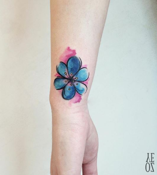 531x591 Watercolor Flower Tattoo - Watercolor Flower Tattoo
