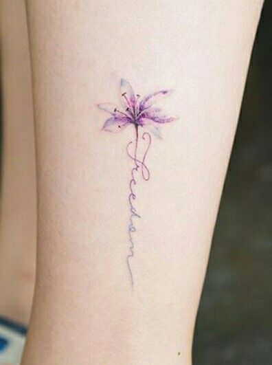 396x531 Watercolor Flower Tattoo Name Tattoos Watercolour - Watercolor Flower Tattoo