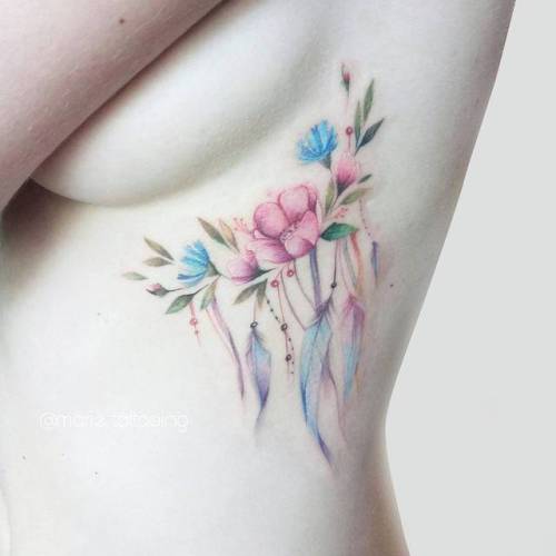 500x500 Watercolor Flower Tattoo Tumblr - Watercolor Flower Tattoo