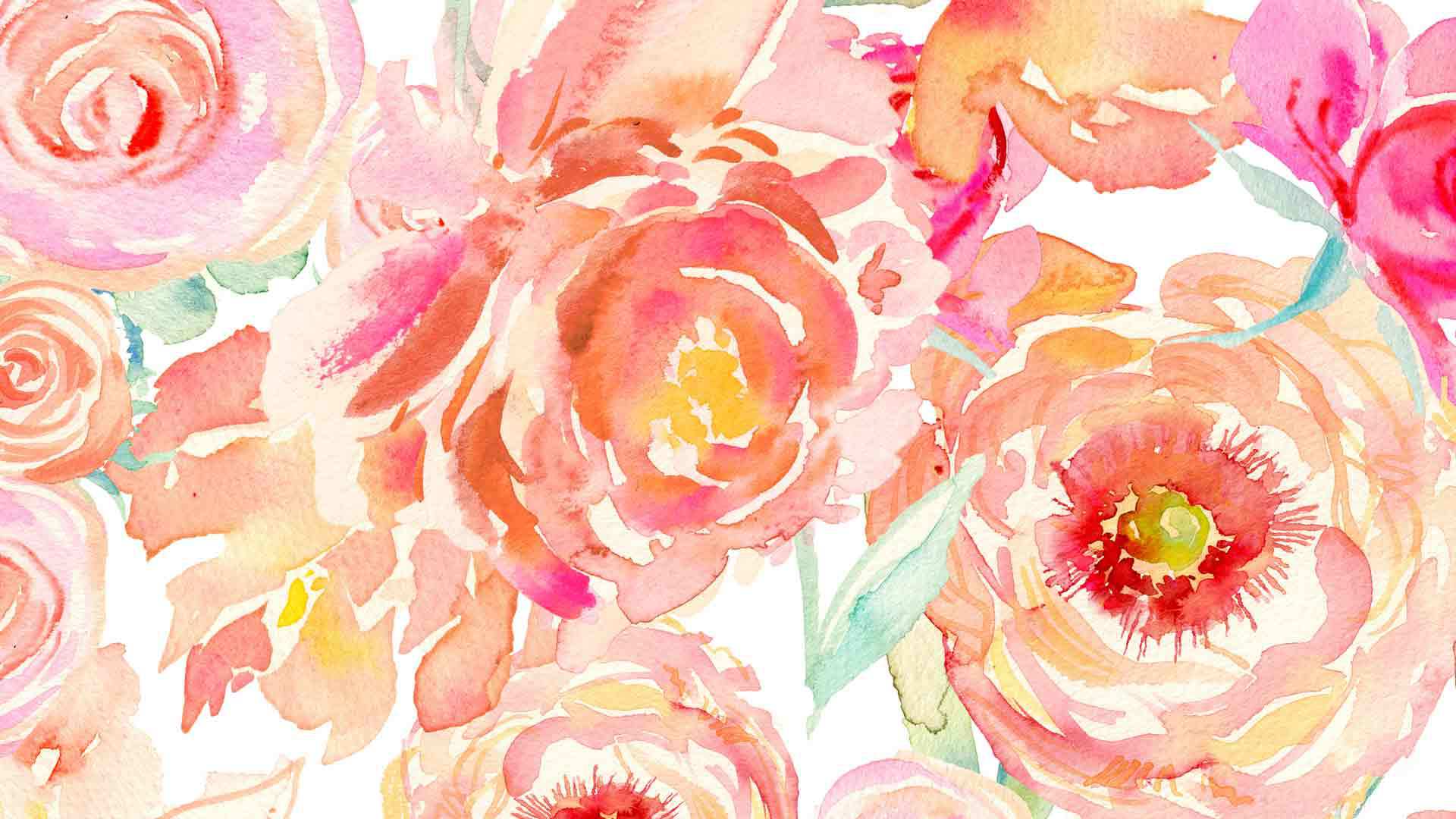 1920x1080 Watercolor Flowers Wallpaper - Watercolor Flower Wallpaper