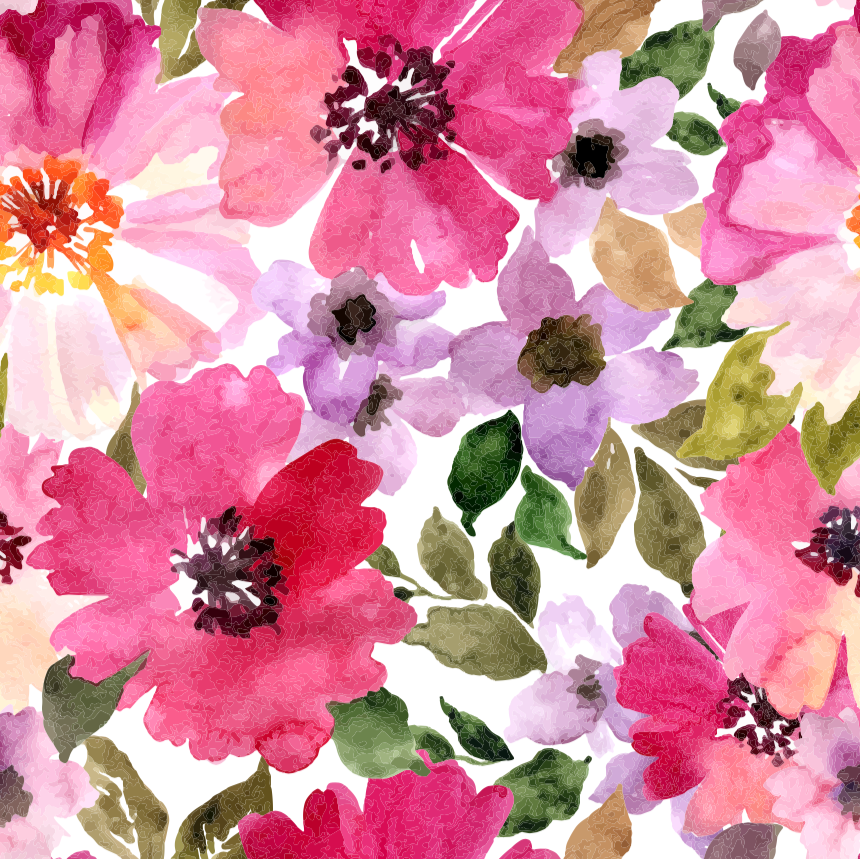 860x859 Watercolor Flowers Wallpaper Woolf With Llc - Watercolor Flower Wallpaper