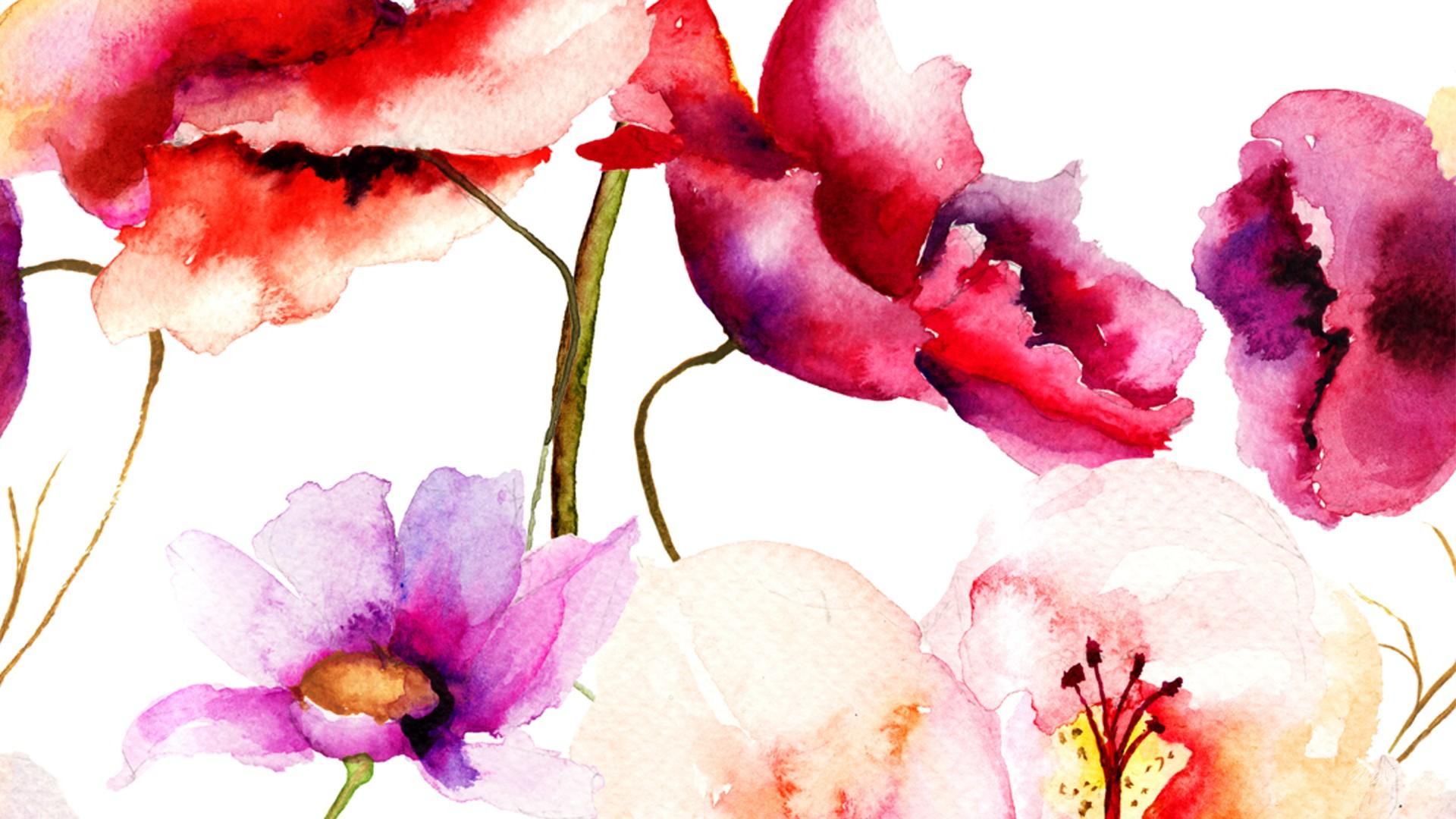 1920x1080 Watercolor Wallpaper Hd - Watercolor Flower Wallpaper