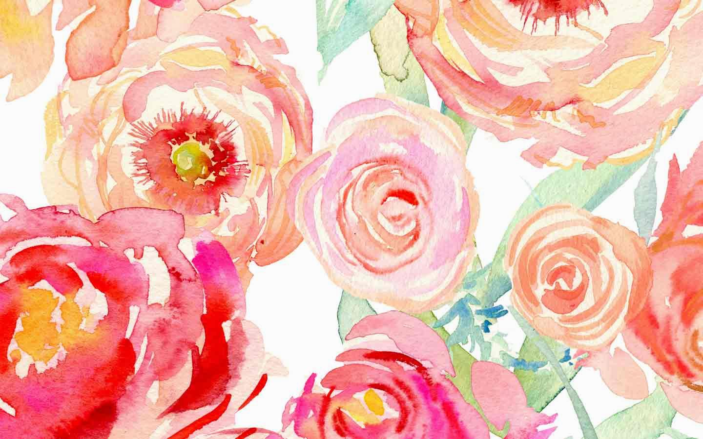1440x900 Watercolour Flower Wallpaper Wallpapers) - Watercolor Flower Wallpaper