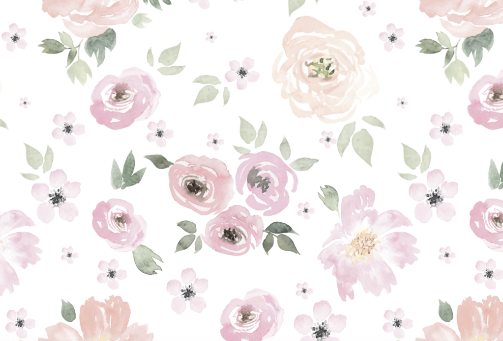 1023x695 Bella Wallpaper (Self Adhesive) Rocky Mountain Decals - Watercolor Flower Wallpaper