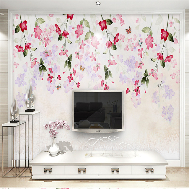 640x640 Large Custom Wallpapers 3d Florals Photo Wall Murals Hand Painted - Watercolor Flower Wallpaper For Walls