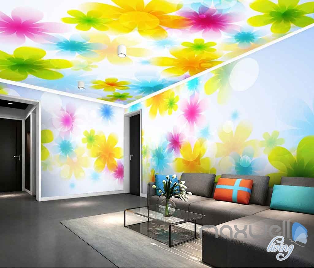 1024x876 3d Bright Watercolor Flowers Entire Living Room Bedroom Wallpaper - Watercolor Flower Wallpaper For Walls