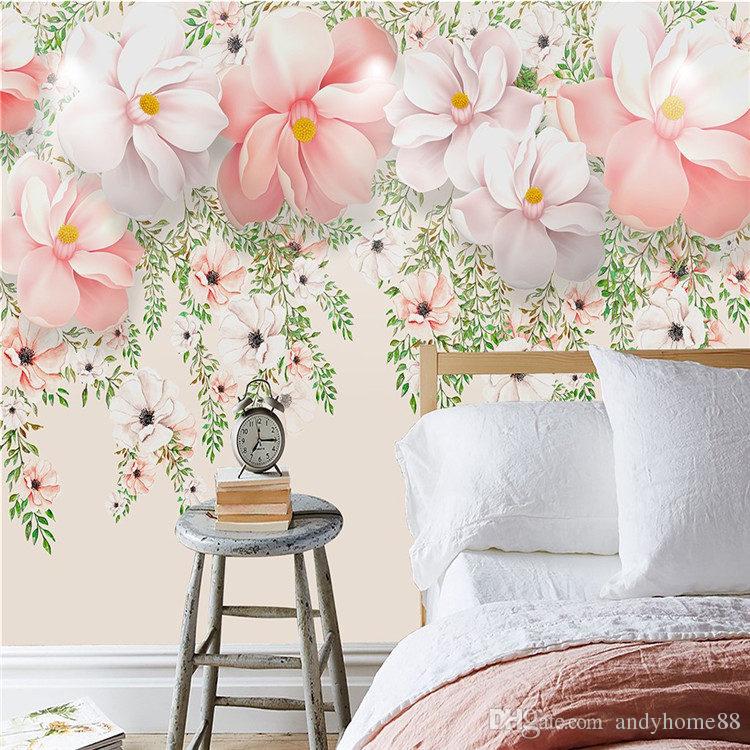 750x750 3d Hand Painted Watercolor Flower Rattan Wallpaper Simple Modern - Watercolor Flower Wallpaper For Walls