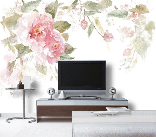 663x580 Watercolor Wallpaper For Walls Wallpapers) - Watercolor Flower Wallpaper For Walls