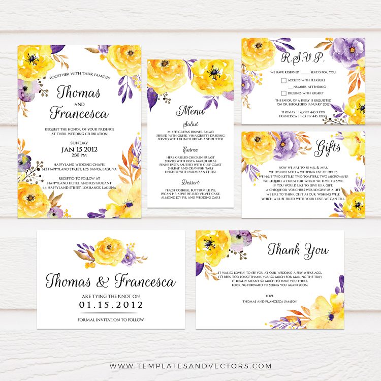 750x750 Tvw044 Watercolor Flowers Wedding Invitation Diy Printable Template - Watercolor Flower Wedding Invitations