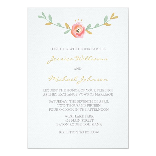 540x540 Watercolor Flowers Wedding Invitations - Watercolor Flower Wedding Invitations
