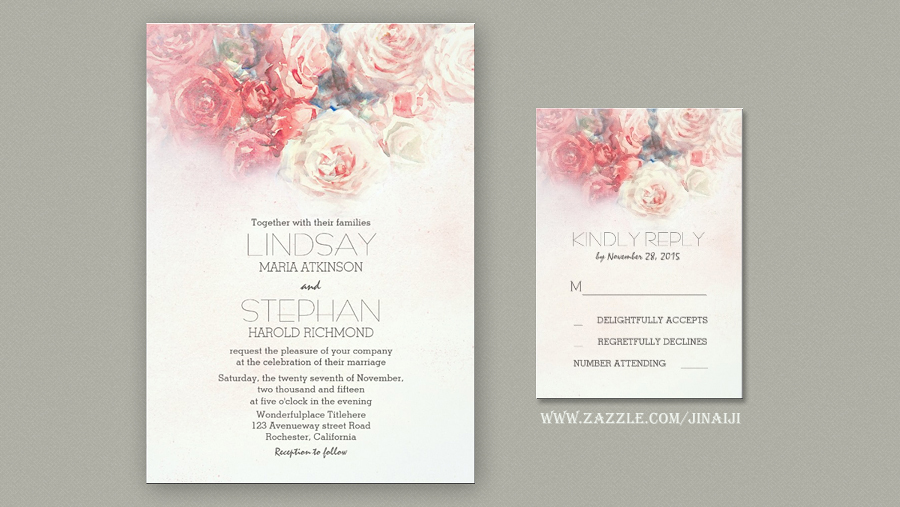 900x507 Read More Watercolor Flowers Blush Pink Wedding Invitation - Watercolor Flower Wedding Invitations