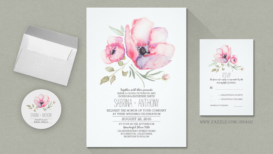 900x507 Read More Watercolor Flowers Elegant Wedding Invites Wedding - Watercolor Flower Wedding Invitations