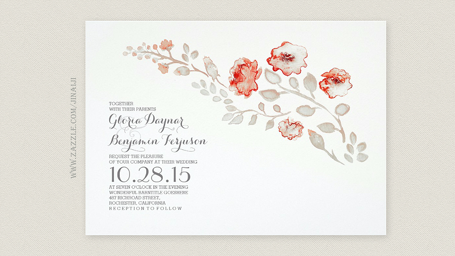 900x507 Read More Watercolor Flowers Painted Wedding Invitation - Watercolor Flower Wedding Invitations