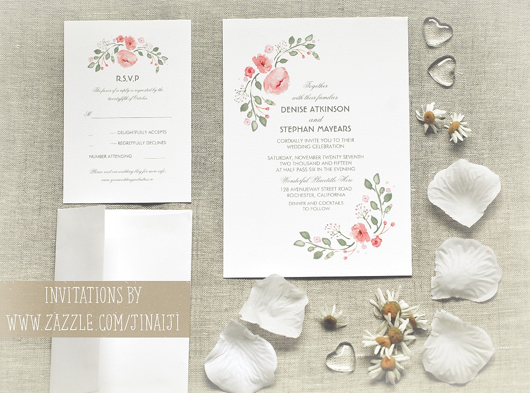 1080x800 Cute Watercolor Flowers Wedding Invitations Need Wedding Idea - Watercolor Flower Wedding Invitations