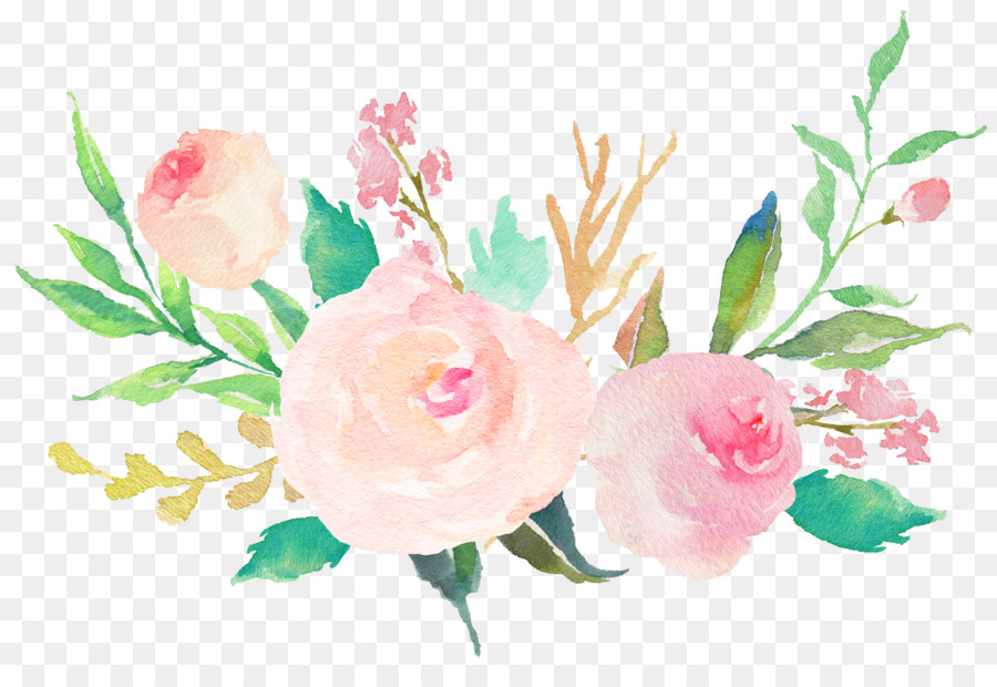 900x620 Download Wedding Invitation Watercolor Painting Pastel Flow Fresh - Watercolor Flowers