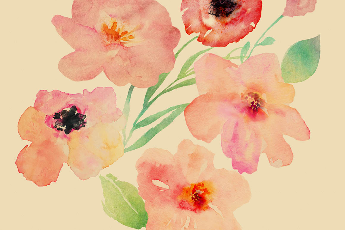 1160x772 Free Spring Watercolor Flowers - Watercolor Flowers