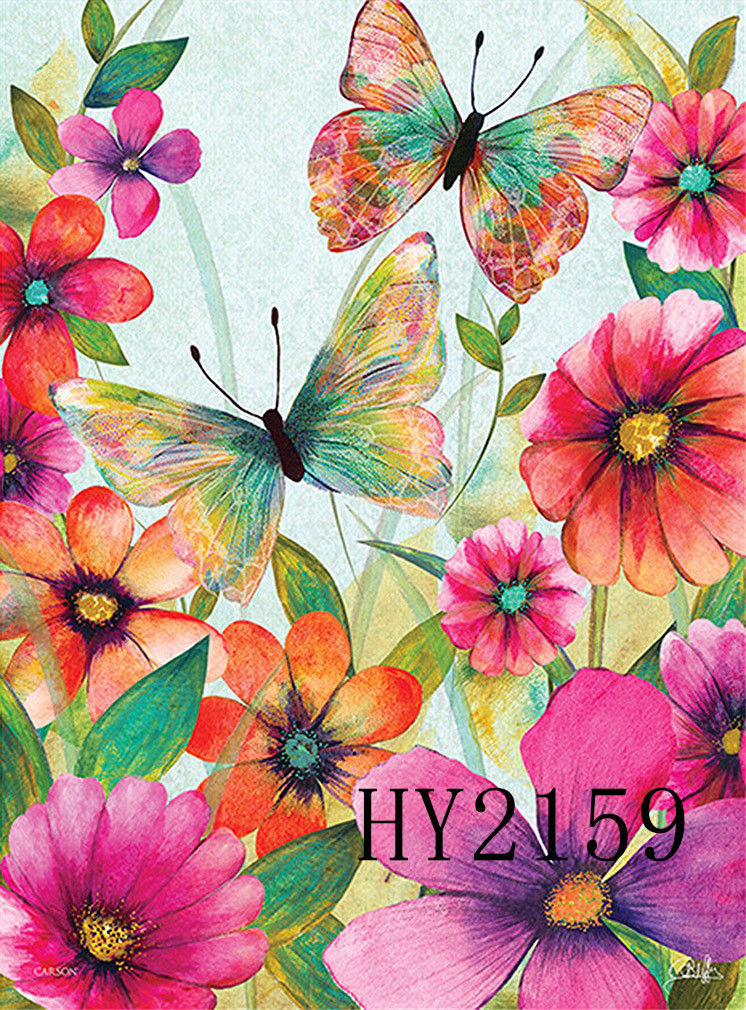 746x1010 Watercolor Flowers Butterfly Garden Flag House Decorative Flags - Watercolor Flowers And Butterflies
