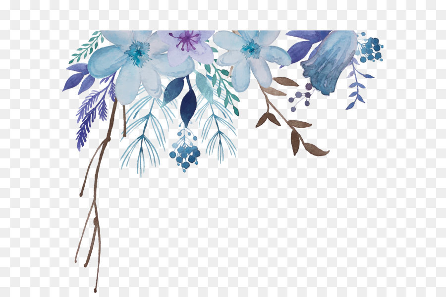 900x600 Watercolor Painting Flower - Watercolor Flowers Blue