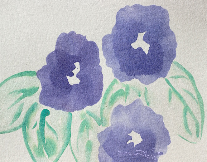 664x519 Sparkling Watercolor Flower Debi Riley - Watercolor Flowers For Beginners