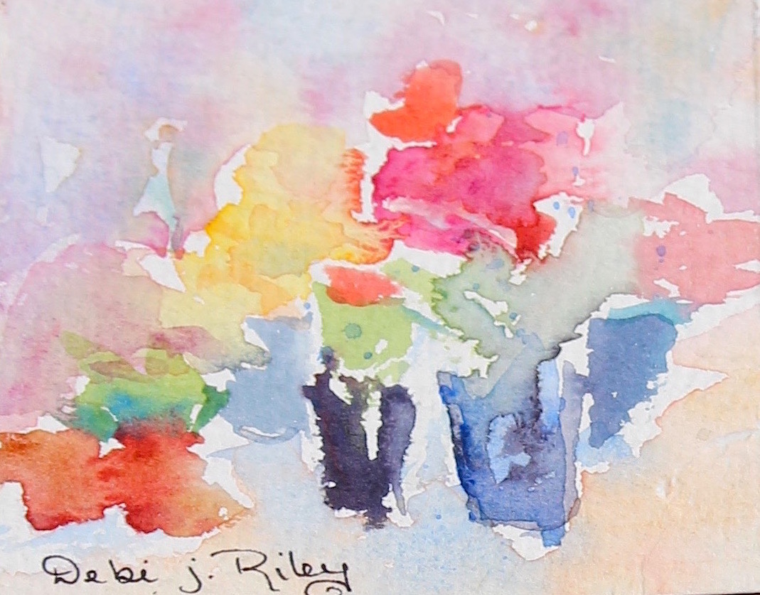 1069x837 Easy Beginners Watercolour Techniques Debi Riley - Watercolor Flowers For Beginners
