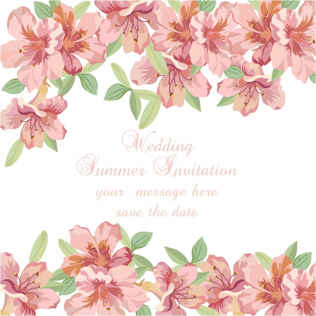 626x626 Pink Watercolor Flowers Wedding Summer Invitation Stock Images - Watercolor Flowers Pink
