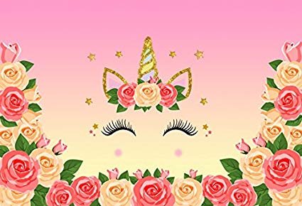 425x290 Laeacco Unicorn Pink Photography Background 5x3ft - Watercolor Flowers Pink