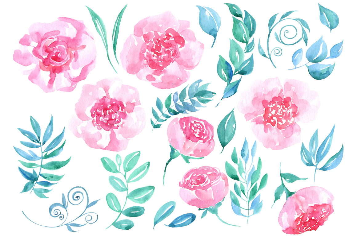 1160x772 Watercolor Pink Flowers 23 Png Clipart By Watercolorflowers - Watercolor Flowers Pink