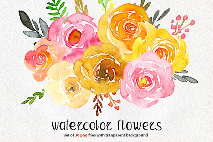 700x467 Yellow Amp Pink Watercolor Flowers - Watercolor Flowers Pink