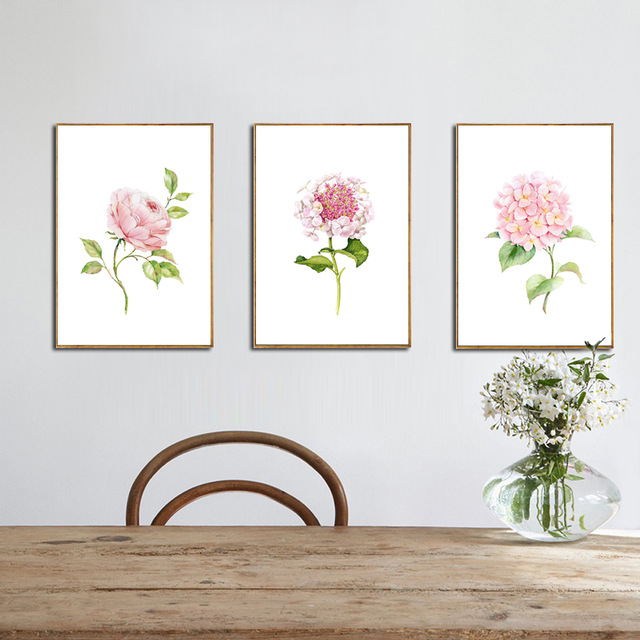 640x640 Beautiful Watercolor Flowers Pink Canvas Art Print Wall Pictures - Watercolor Flowers Pink