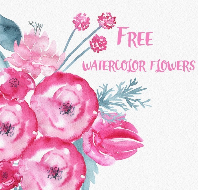 684x656 Free Watercolor Flowers Psd - Watercolor Flowers Psd