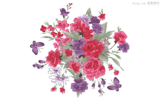 646x408 Korea Watercolor Flowers Psd Material Flower Psd File Free Psd - Watercolor Flowers Psd