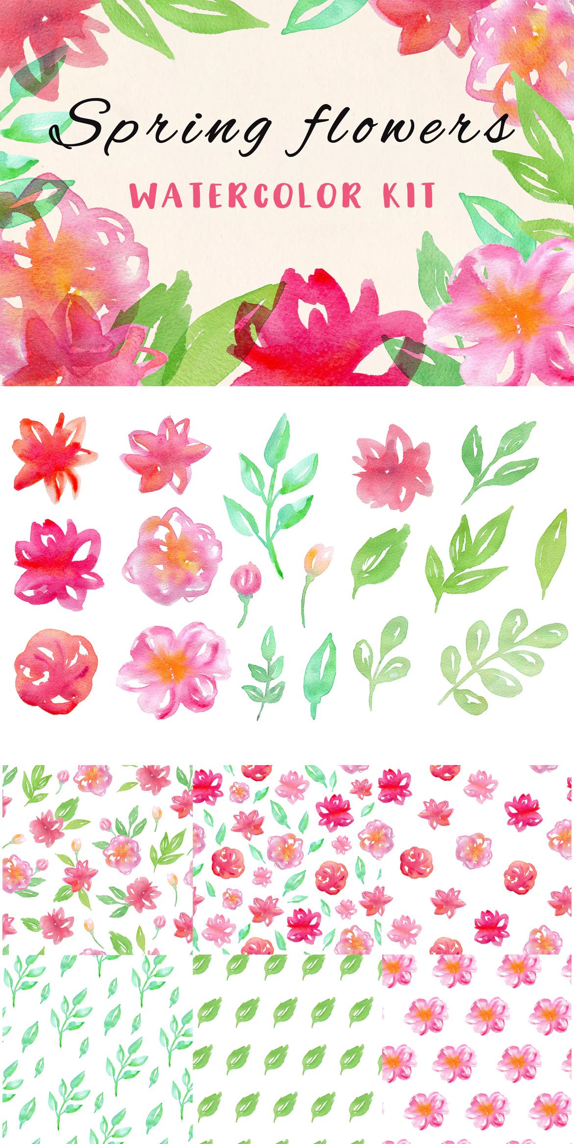 1170x2331 Watercolor Flowers And Leaves Psd Illustrations Clipart Psd - Watercolor Flowers Psd