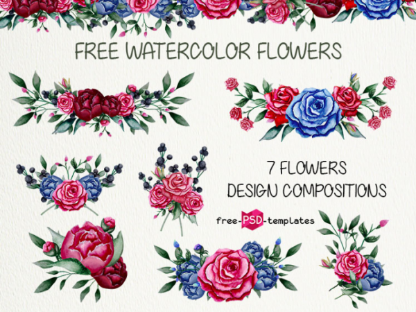 600x450 Watercolor Flowers Archives - Watercolor Flowers Psd