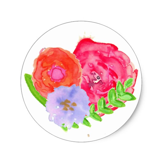 540x540 Transparent Watercolor Flowers Sticker Zazzle.ca - Watercolor Flowers Transparent