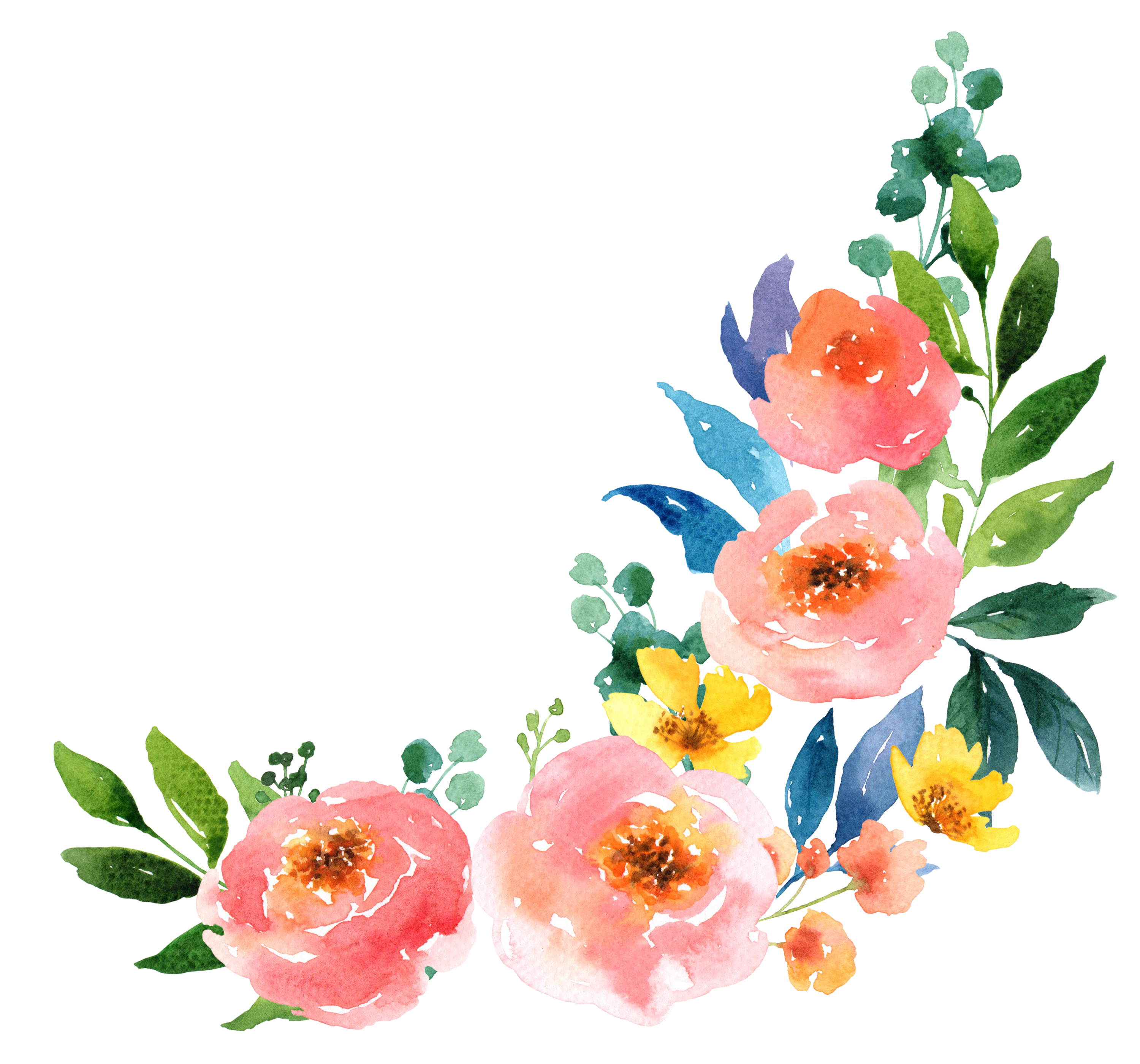 Download Transparent Background Watercolor Flowers Png | PNG & GIF BASE