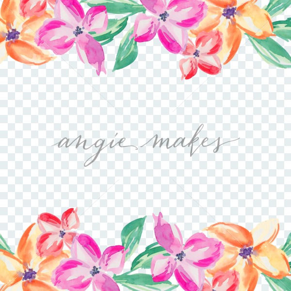 600x600 Colorful Watercolor Flower Border With Transparent Background - Watercolor Flowers Transparent