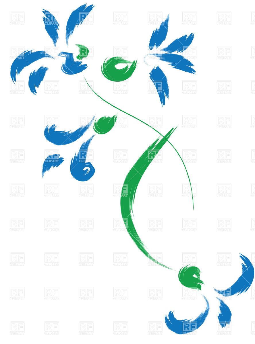 888x1200 Blue Watercolor Flowers Vector Image Vector Artwork Of Plants - Watercolor Flowers Vector