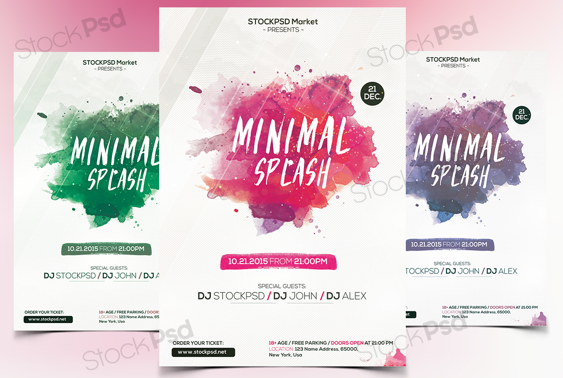 1150x772 Minimal Splash - Watercolor Flyer