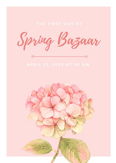 392x550 Pink And White Flower Watercolor Spring Flyer - Watercolor Flyer