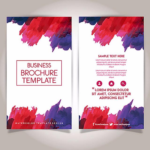 640x640 Hand Drawn Watercolor Brochure Template Design Template For Free - Watercolor Flyer