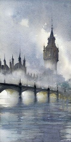 236x468 London Fog (Thomas Schaller) Watery Watercolor - Watercolor Fog