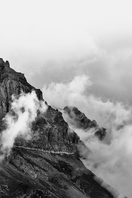 426x640 Northern Europe Mountain Fog Decorative Painting Poster Modern - Watercolor Fog