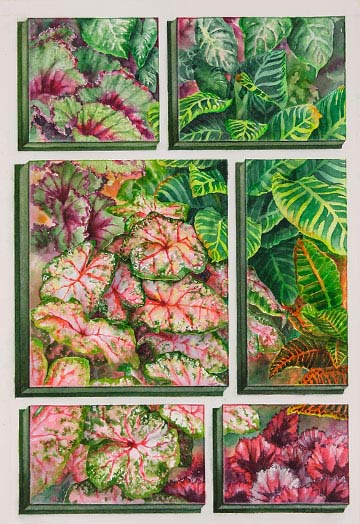 360x524 Paint Colorful Tropical Foliage In Watercolor - Watercolor Foliage
