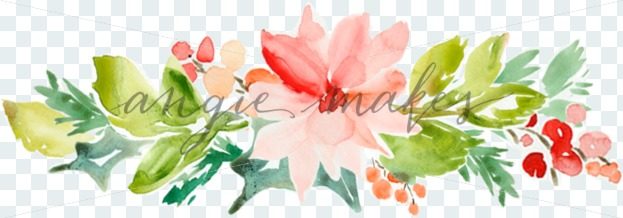 623x218 Watercolor Christmas Bouquet. Winter Foliage - Watercolor Foliage