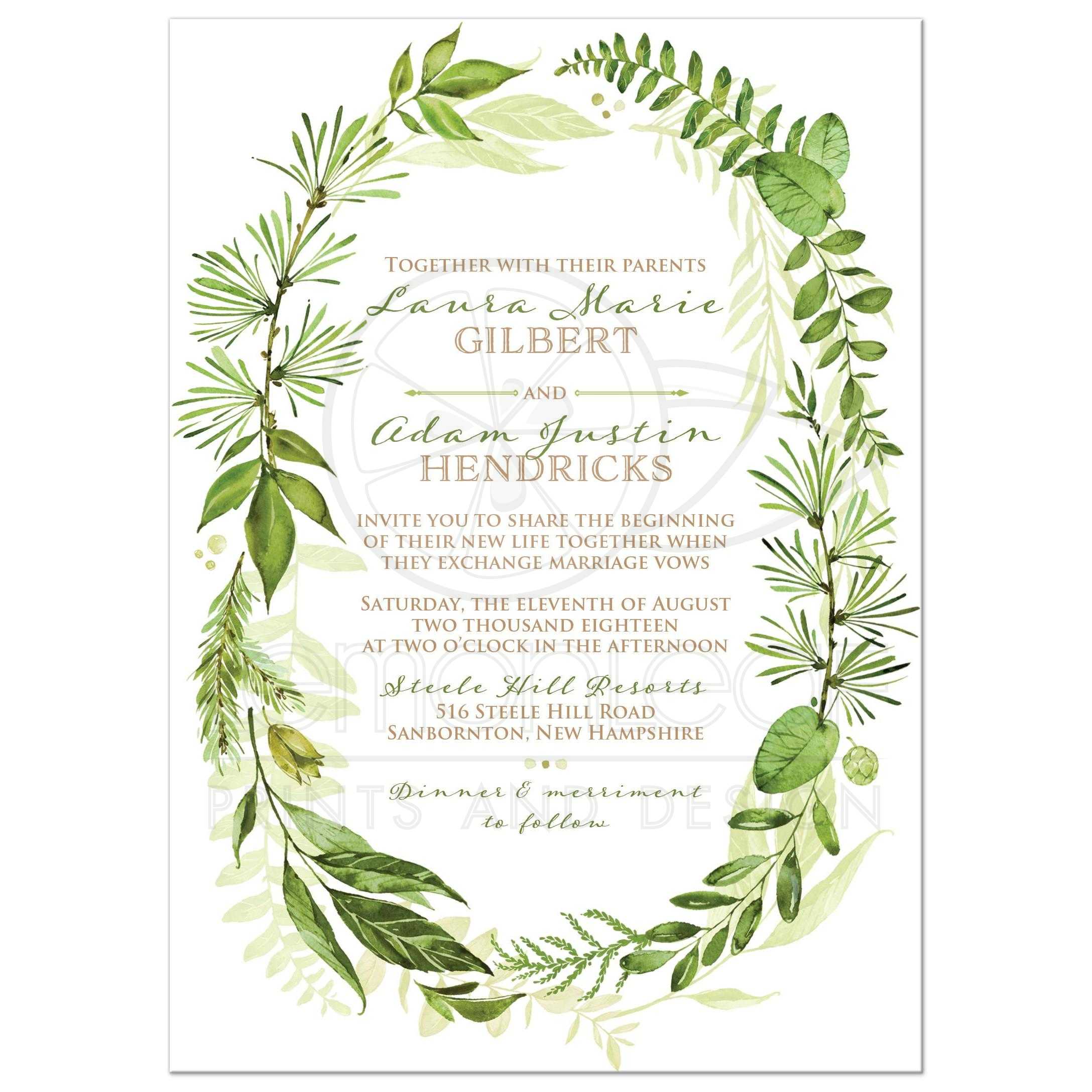 2175x2175 Greenery Foliage Wedding Invitation Watercolor Leaves, Stems - Watercolor Foliage