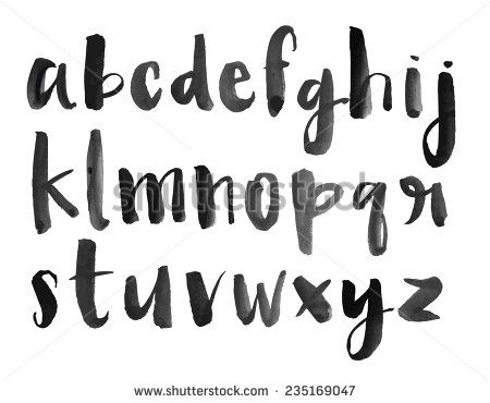 450x370 Modern Vector Watercolor Alphabet. Watercolor Font. Abc Painted - Watercolor Font