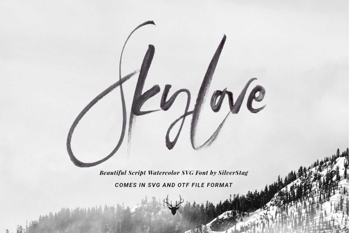 1200x800 Skylove Svg Unique Watercolor Script Fo Font Bundles - Watercolor Font