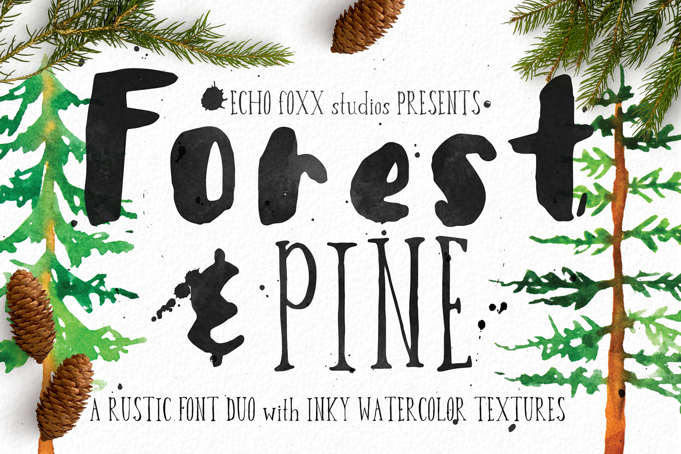 1400x934 Forest Amp Pine Free Hand Drawn Font Download On Behance - Watercolor Font Download