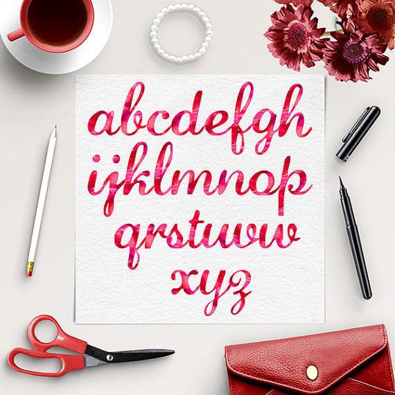 570x570 Buy 5 For 8, Watercolor Letters, Handmade Lettering, Calligraphy - Watercolor Font Download